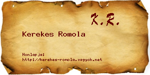 Kerekes Romola névjegykártya